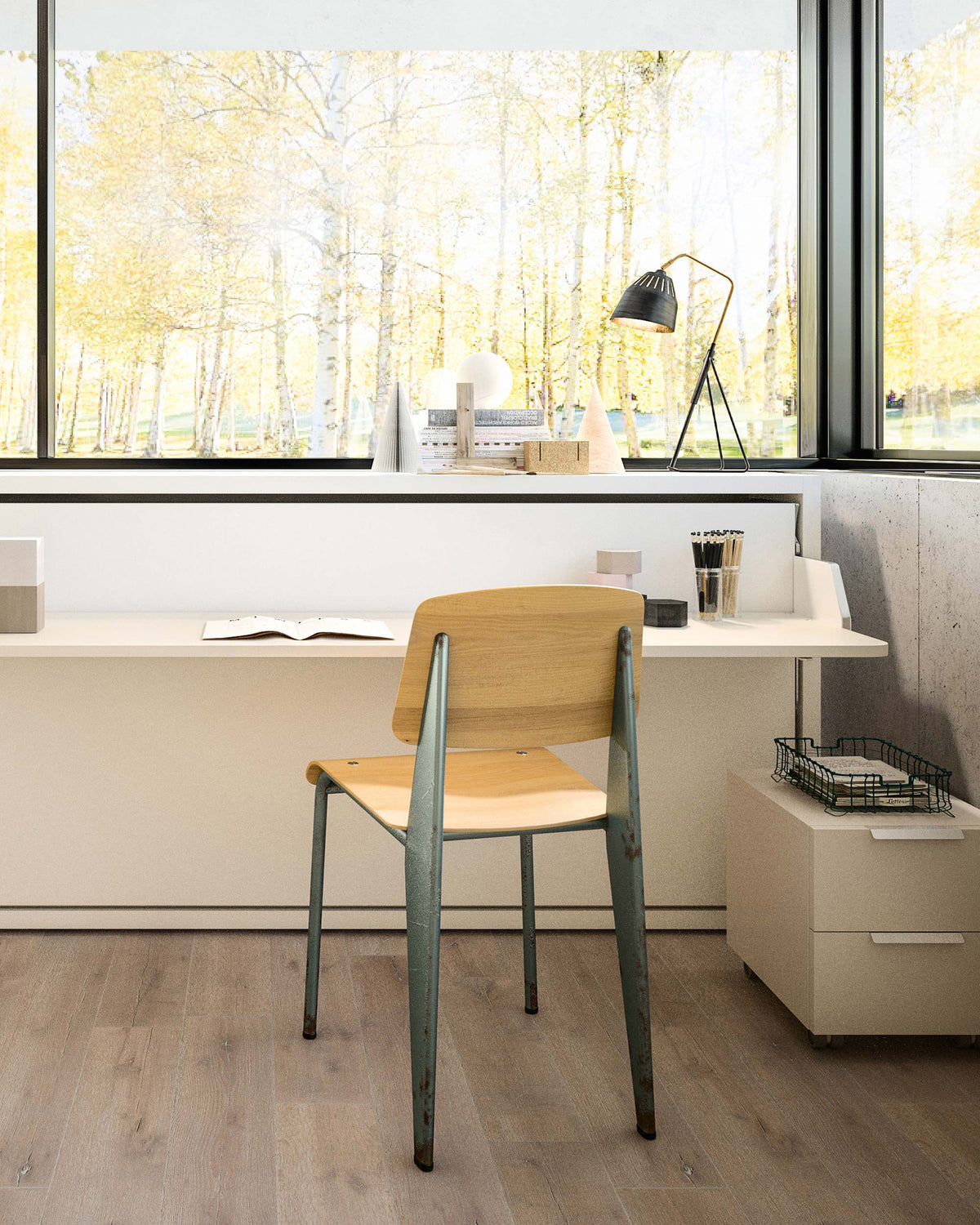 Kali Board King Single Wall Bed with Desk